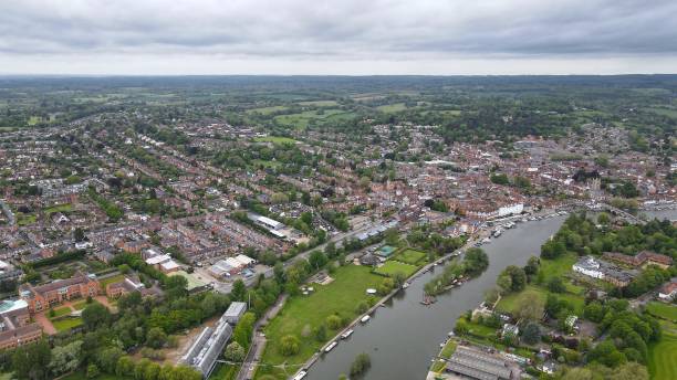 istock HIgh angle drone aerial Henley on Thames  Oxfordshire UK 1464762491