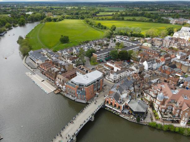 istock Eton bridge ,Windsor river Thames and Eton aerial drone view  UK 1464762860