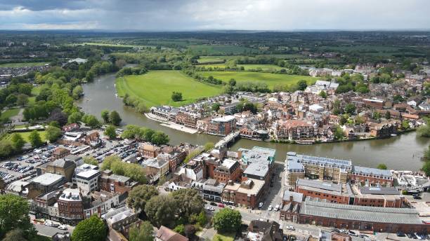 istock Eton bridge and townUK Aerial drone  view 1464762934