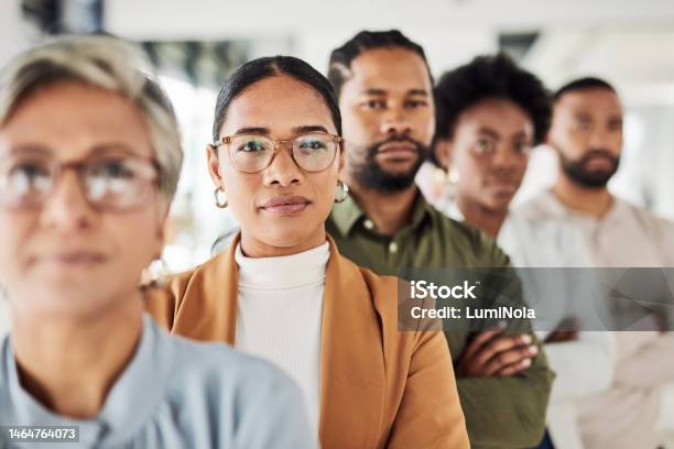 Business People Portrait And Leadership In Office For Vision Mission And Partnership Proud And Support Leader Collaboration And Teamwork By Empowered Team With Idea Mindset And Company Goal Stock Photo - Download Image Now