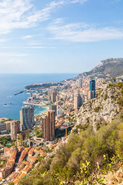 Photo of Monte Carlo - panoramic view of the city. Monaco port and skyline.