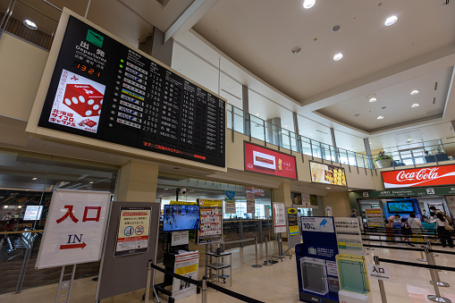 Hakodate, Hokkaido, Japan - September 1, 2022 : Passengers at the Hakodate Airport in Hakodate, Hokkaido, Japan.