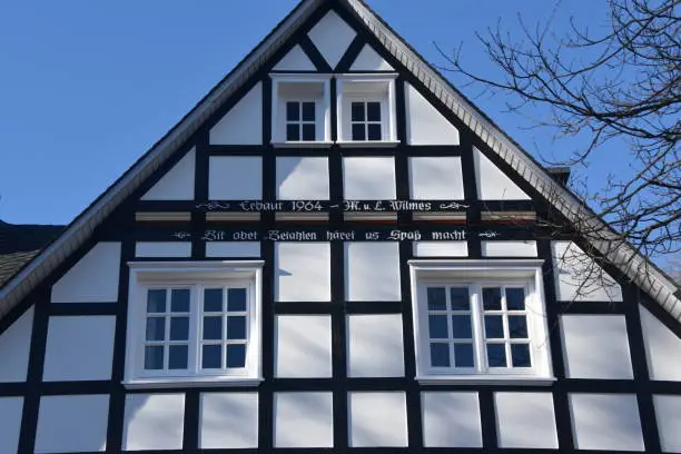 Exterior of a German architecture style house in Winterberg, Germany