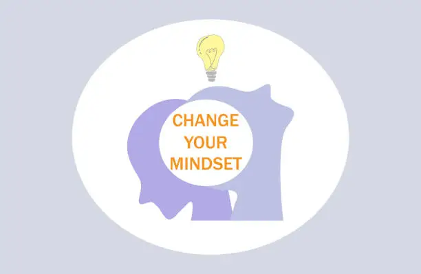 Vector illustration of Change your Mindset concept