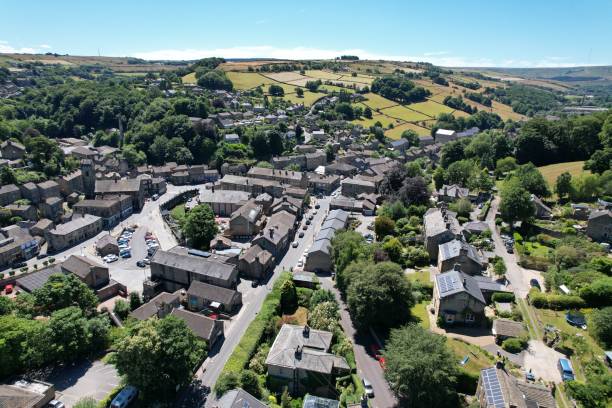 istock Holmfirth  West Yorkshire, England  drone aerial view 1464780376