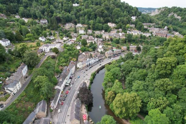 Matlock bath Derbyshire England drone aerial view