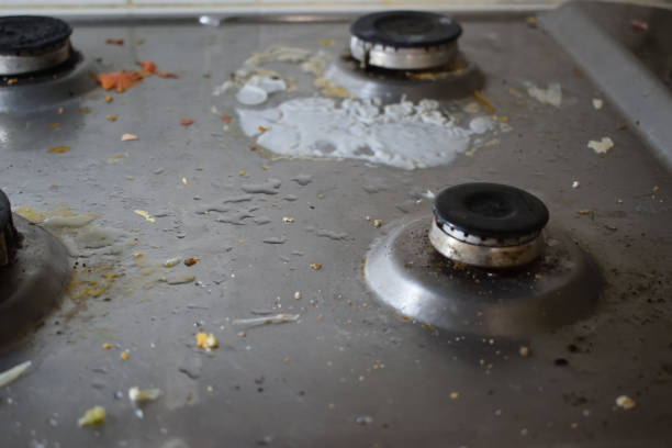 istock Dirty stove in the kitchen 1464780571