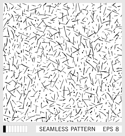 Seamless pattern. Chaotically scattered small litter, dust and splashes. Vector texture