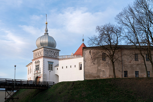 View of the Grodno Old Castle (Grodno Upper Castle) a sunny day, Grodno, Belarus