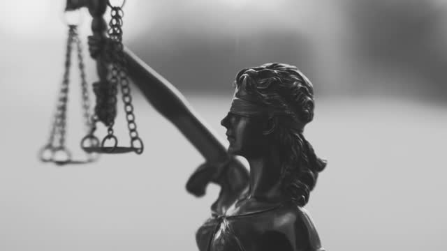 The Statue of Justice - lady justice or Iustitia the Roman goddess of Justice. Concept of legal law, advice and justice