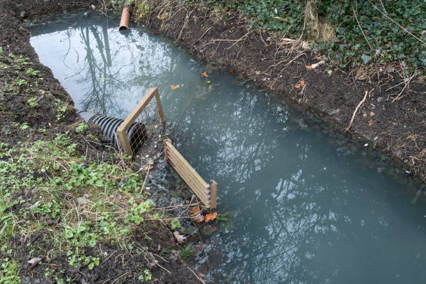 istock Industrial discharge has caused the river to change colour causing harm to aquatic species 1464784437
