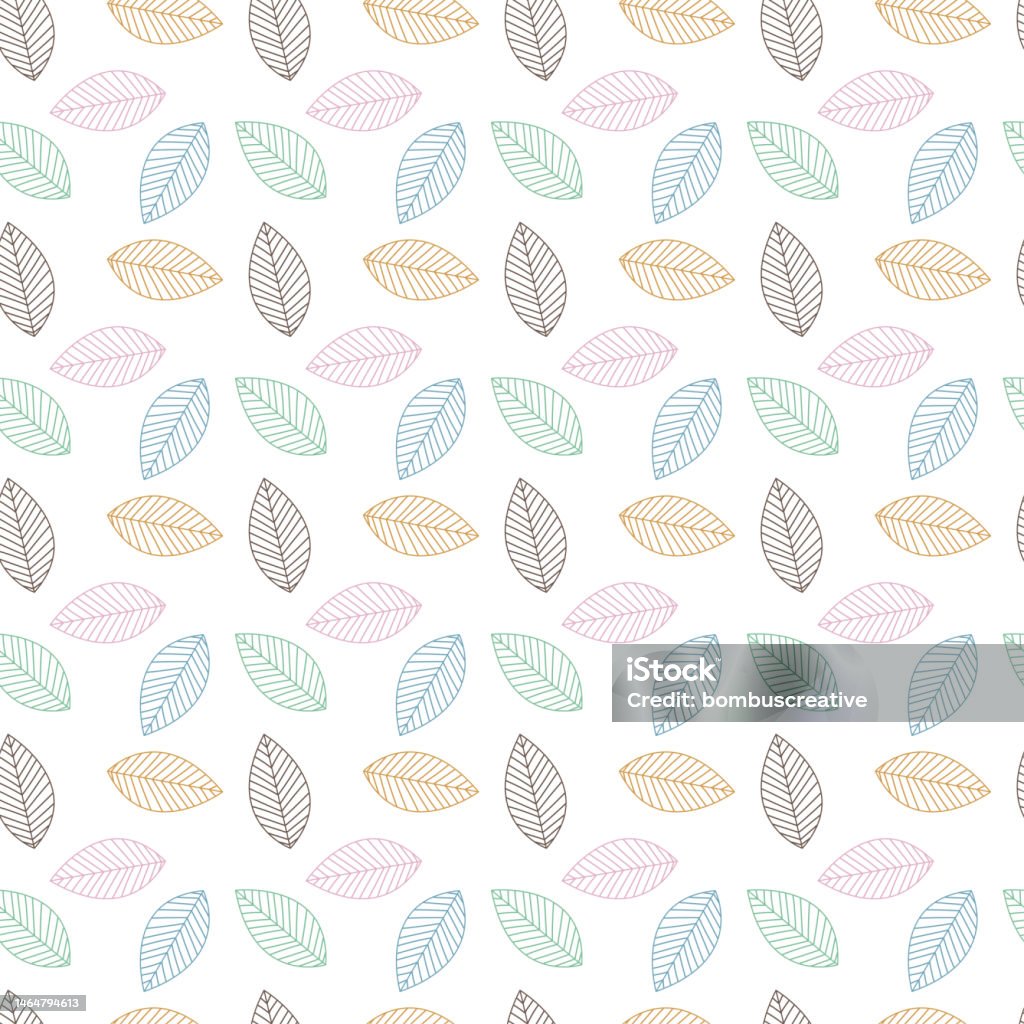 Line Art Leaf Pattern Stock Illustration - Download Image Now ...