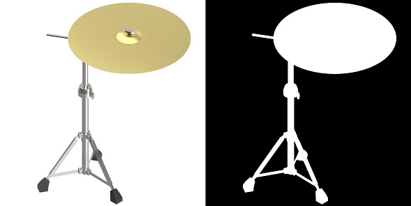 3D rendering illustration of a ride cymbal