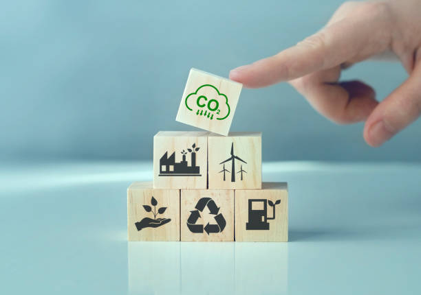 istock Reduce CO2 emission concept. Sustainable development and business based on renewable energy. 1464796258