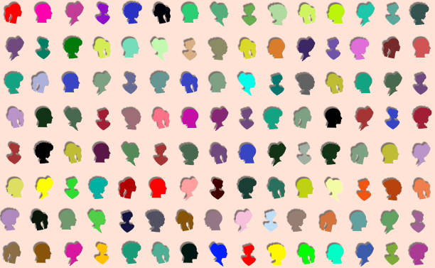 colorful people head, diversity is beautiful, creative art world