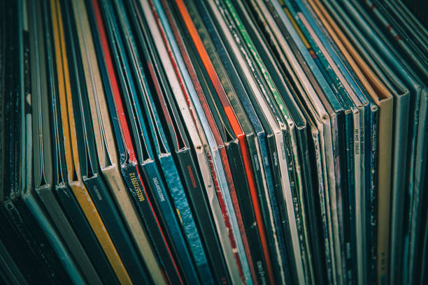 istock Stack of vinyl records in retro style 1464796909