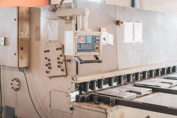 Industrial metal factory machine robot tool concept, real manufacturing engineering production work