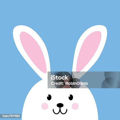 istock Cute Easter Bunny Face 1464797980