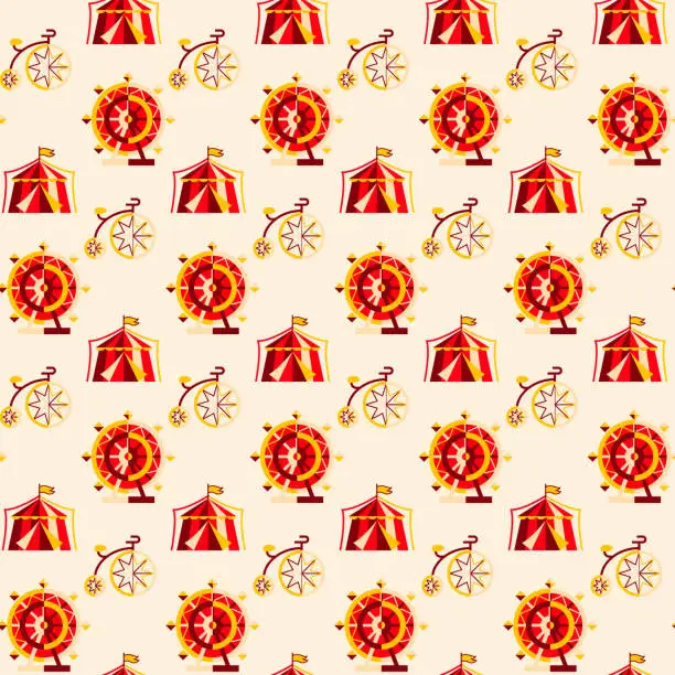Vector illustration of Festival Circus Seamless Pattern