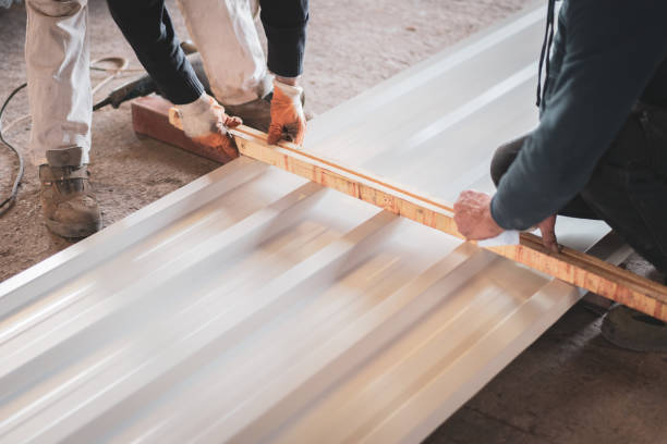 istock Metal workers measure iron block to cuting 1464801492