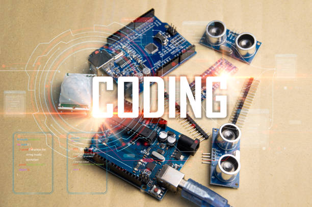 istock The concept of writing a set of instructions or a computer program in the form of code. 1464804303