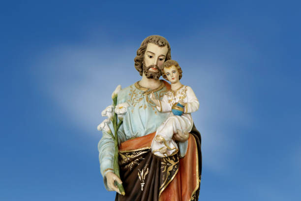 istock Saint Joseph and baby Jesus catholic image 1464809837