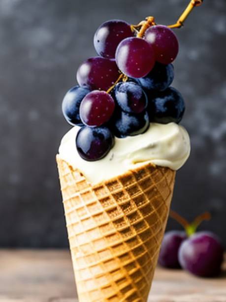 Ice cream and frozen grapes A rare treat frozen grapes stock pictures, royalty-free photos & images