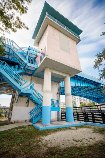 istock Draw bridge tower on the Miami River Florida USA 1464812869