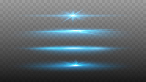 Set of shining sparkles and lens flares. Glowing lights isolated on transparent background. Vector illustration Set of shining sparkles and lens flares. Glowing lights isolated on transparent background. Vector illustration flare stack stock illustrations