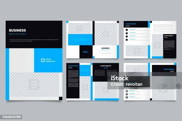 Blue Ranter Layout Minimlaist Blue Brochure Layout Template Stock Illustration - Download ...