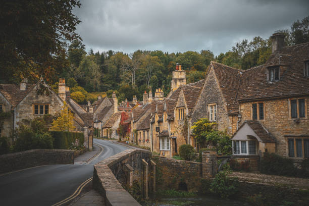 Castle Combe the prettiest village in Cotswold, England, UK stock photo