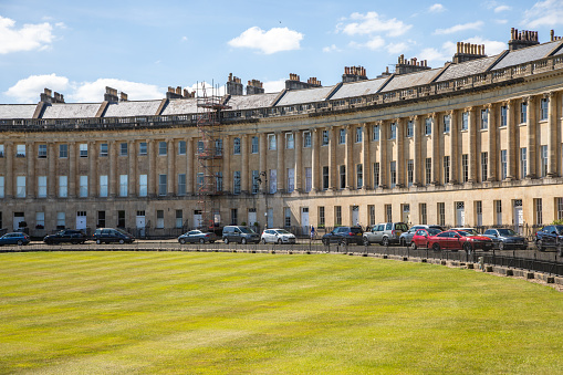 The Circus and Royal Crescent is a historic ring of large townhouses in the city of Bath, Somerset, England, UK
