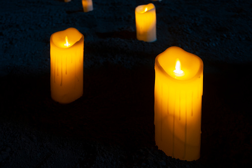 candles on the sand