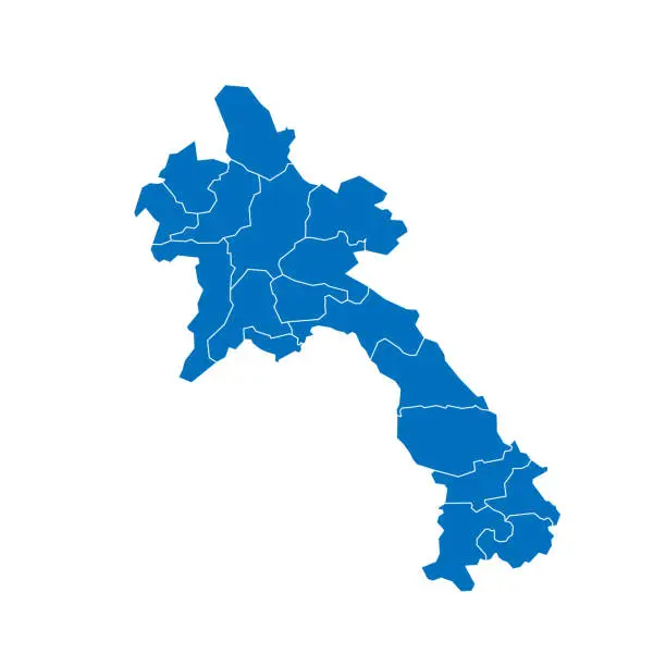 Vector illustration of Laos political map of administrative divisions