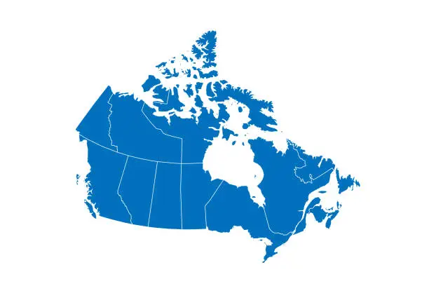 Vector illustration of Canada political map of administrative divisions