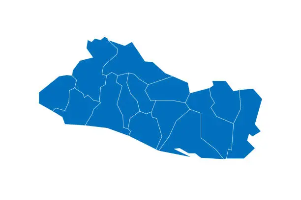 Vector illustration of El Salvador political map of administrative divisions