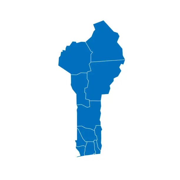 Vector illustration of Benin political map of administrative divisions