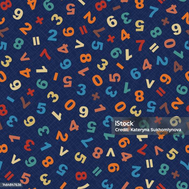 Numbers And Math Vector Mathematical Seamless Vector Pattern Numbers And Arithmetic Symbols On ...