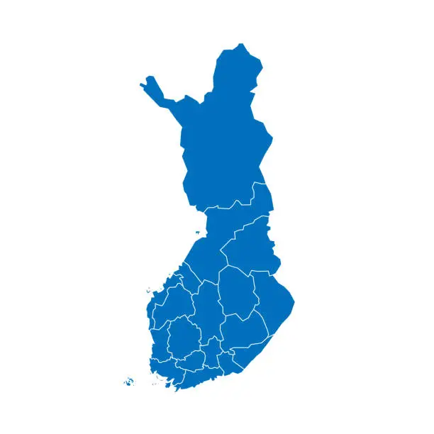 Vector illustration of Finland political map of administrative divisions