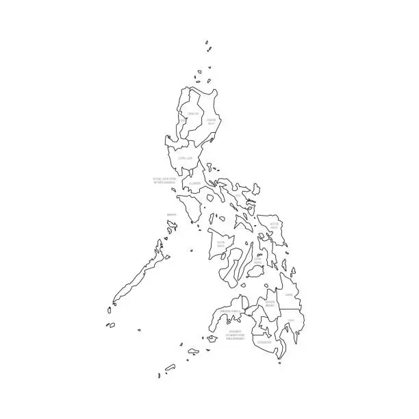 Vector illustration of Philippines political map of administrative divisions