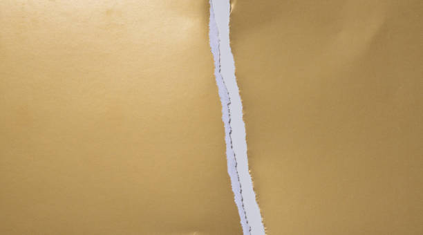 istock Torn cardboard sheet of paper with torn white edges 1464849582