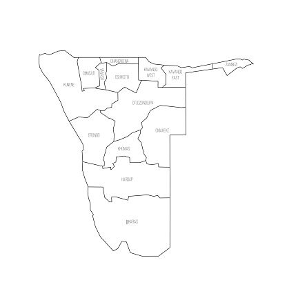 Namibia Constituency Namibia Political Map Of Administrative Divisions Stock Illustration ...