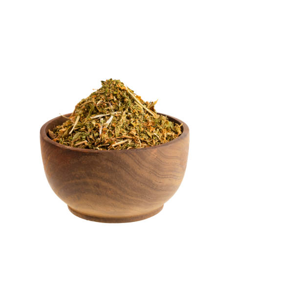 istock Dehydrated Dysphania ambrosioides in the bowl - Medicinal Paicol 1464850197