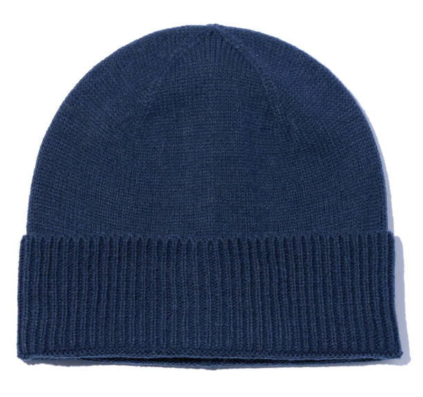istock Blue knitted hat on a white isolated background 1464850444