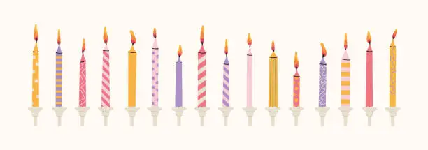 Vector illustration of Candles for the cake