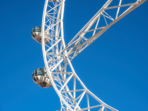 Abstract, part of white Ferris Wheel, Docklands Melbourne