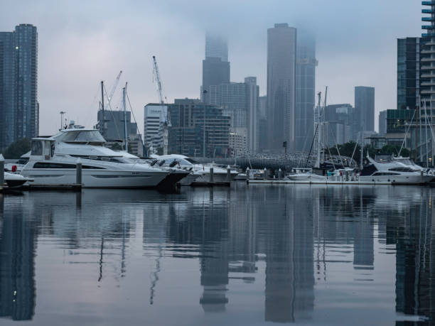 istock Urban skyline and boats on river 1464866914