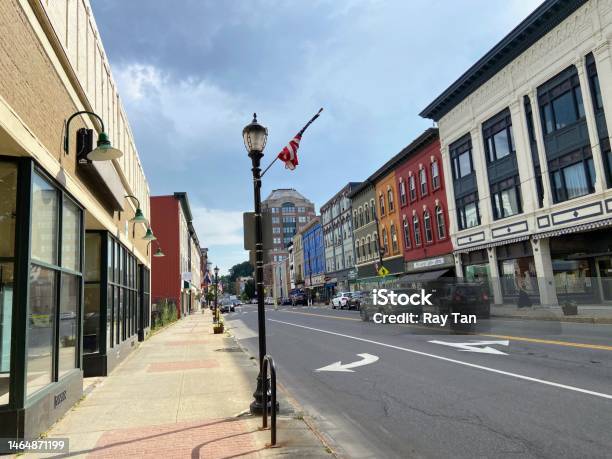 Downtown Augusta Maine Stock Photo - Download Image Now - Maine, Augusta - Maine, Road