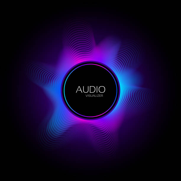 Music audio spectrum vector art illustration