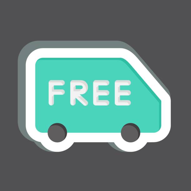 istock Sticker Free Shipping. related to Contactless symbol. simple design editable. simple illustration 1464881501